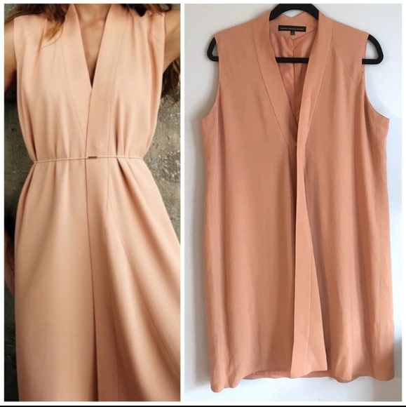 Francisco Costa x Calvin Klein • Neutral Nude Keyhole Aline Dress Nice Fancy 14
